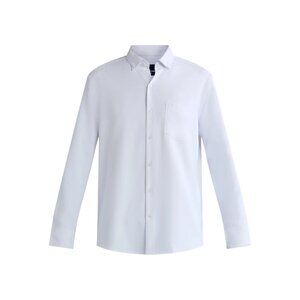 George Men's Performance Dress Shirt White Collar Long Sleeve Choose Your Size